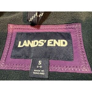 Lands End Squall Fleece Lined Water/Windproof Removable Hood Coat Sm 6/8 Purple